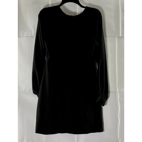 HUTCH Women's Black Solid Button-Shoulder Detail Long Sleeve Mini Dress SZ 8 - Picture 3 of 8
